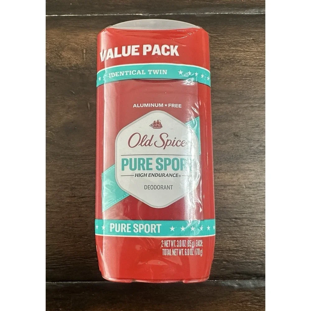 Old Spice Pure Sport High Endurance 3oz Deodorant Aluminum Free Value 2 Pack NEW